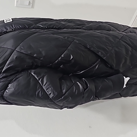 DKNY Jeans Diamond Quilted Hooded Water Resistant Coat Puffer Size XL Black - Picture 9 of 14